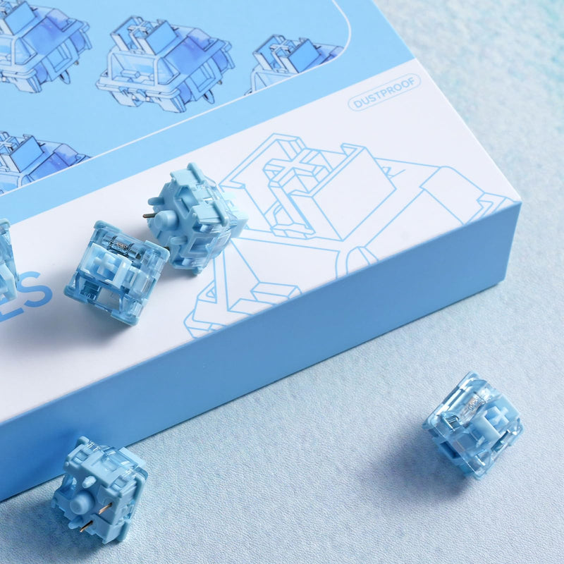 [Australia - AusPower] - Akko V3 Creamy Blue Pro Keyboard Switch with Dustproof Stem for Mechanical Gaming Keyboard, 5-Pin 45gf Pre Lubed Tactile Key Switches (45pcs) Creamy Blue V3 Pro 