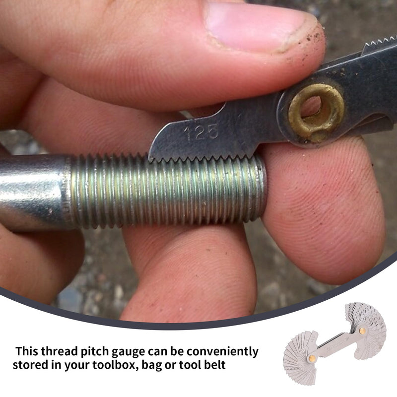 [Australia - AusPower] - 52 Sheets Thread Gauge, Metric Inch, Thread Template, Fine Thread Measuring Tool, Stainless Steel Thread Gauge, Metric 60 Degrees, Radius Gauge, Radi Gauge, Feeler Gauge for Precision Measurements 