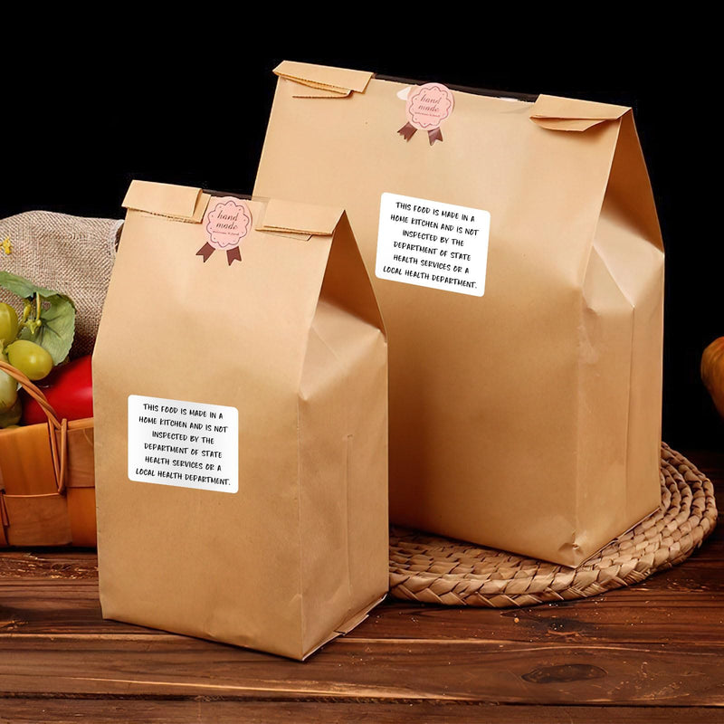 120 Pack Cottage Food Law Label Stickers,1.5x2 Inch Cottage Law Labels for Baker's,Home Kitchen Food Labels Non-Inspection Statement