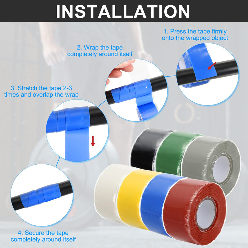 PATIKIL Grip Tape for Handles 1" x10ft, 2 Roll Self-Fusing Silicone Tape for Bike Handles Pull Up Bars Gym Equipment Plumb/Hose/Pipe Leaks Emergency, Yellow