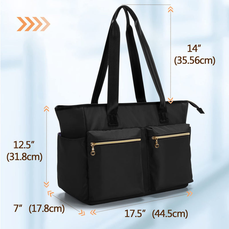 [Australia - AusPower] - Damero Nurse Bag for Work Supplies, Medical Bags with Laptop Sleeve for Home Care Nurse, Health Care Staff and More, Black 