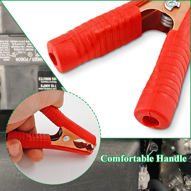 [Australia - AusPower] - 4Pcs 100A Insulated Alligator Clips Electrical Heavy Duty Alligator Clamps, Battery Replacement Cable Metal Spring Loaded Jumper Clips for Car Auto Vehicle Boat (Red & Black? 