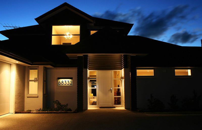 Address Plaques for House Solar Powered, House Number for Outside, LED Address Sign Outdoor Waterproof 3000K Warm White Warm light