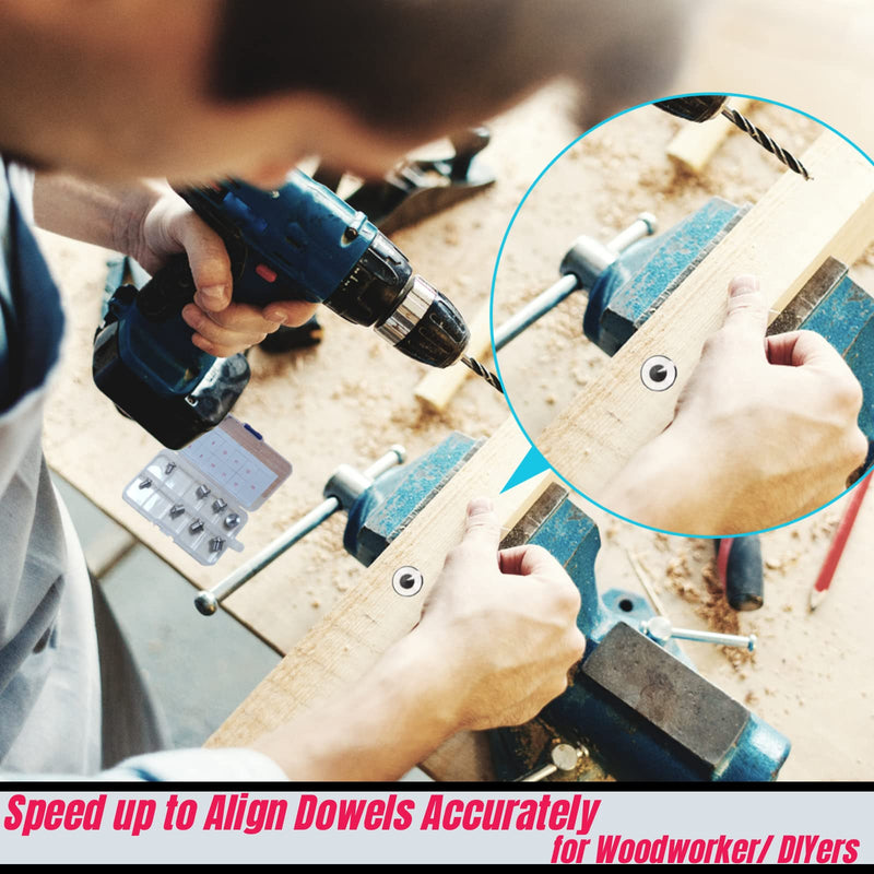 [Australia - AusPower] - Dowel Centers, Stainless Steel Dowel Center Transfer Plugs 10PCS with 5 Sizes of 1/4" 3/8" 5/16" 7/16" 1/2" Dowel Centering Pins Joinery Accessories -by MinliGUY Woodworking Tool Imperial Sized 