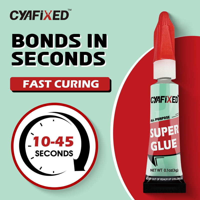 [Australia - AusPower] - Super Glue Gel, All-Purpose Superglue, Cyanoacrylate Instant Adhesive for Plastic, Wood, Metal, Repair - Four 3 Gram Tubes, Clear 4 Pcs 