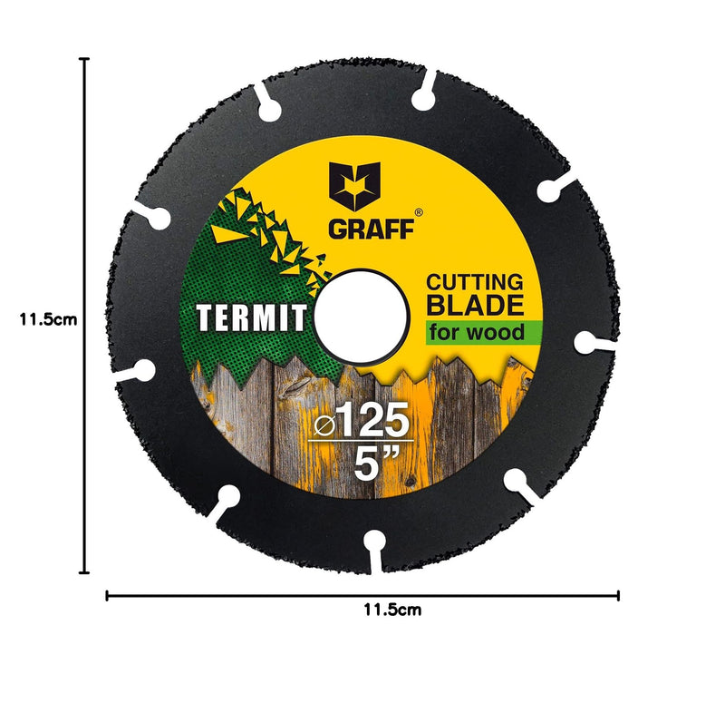 [Australia - AusPower] - Graff Termit Flex Disc for Wood 125 mm / 115 mm, Angle Grinder Wood Cutting Disc (Wood Carving Disc) for Wood Carving and Cutting Speedcutter Diameter 125 mm - wood cutting disc 