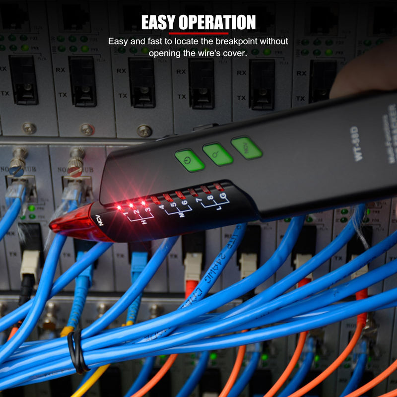 [Australia - AusPower] - EVTSCAN Handheld Wire Tracker, with Adjustable Sensitivity, Signal, NCV, Fault Detection, Continuity Testing, for Home Wall Electric Wire, Network Cable, Phone Line Tracing 