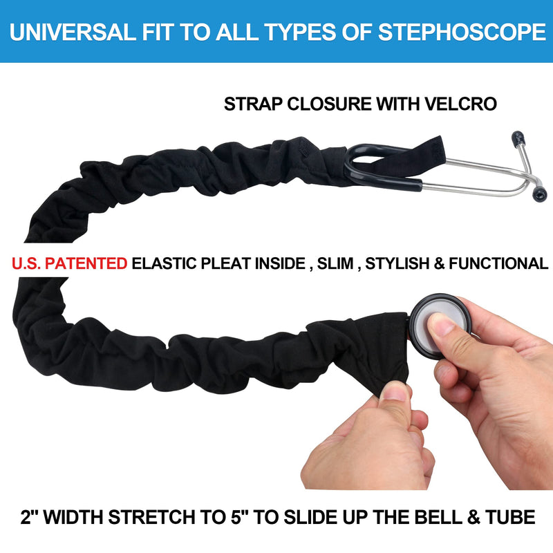[Australia - AusPower] - ABAMERICA Stretchy Stethoscope Cover Scrunchie, Stretchy Slim Looking Stethoscope Sleeves Universal Fit to All Types of Stethoscopes B18- 2Pcs Stretchy Rayon- Dinosaur+ Arrow 