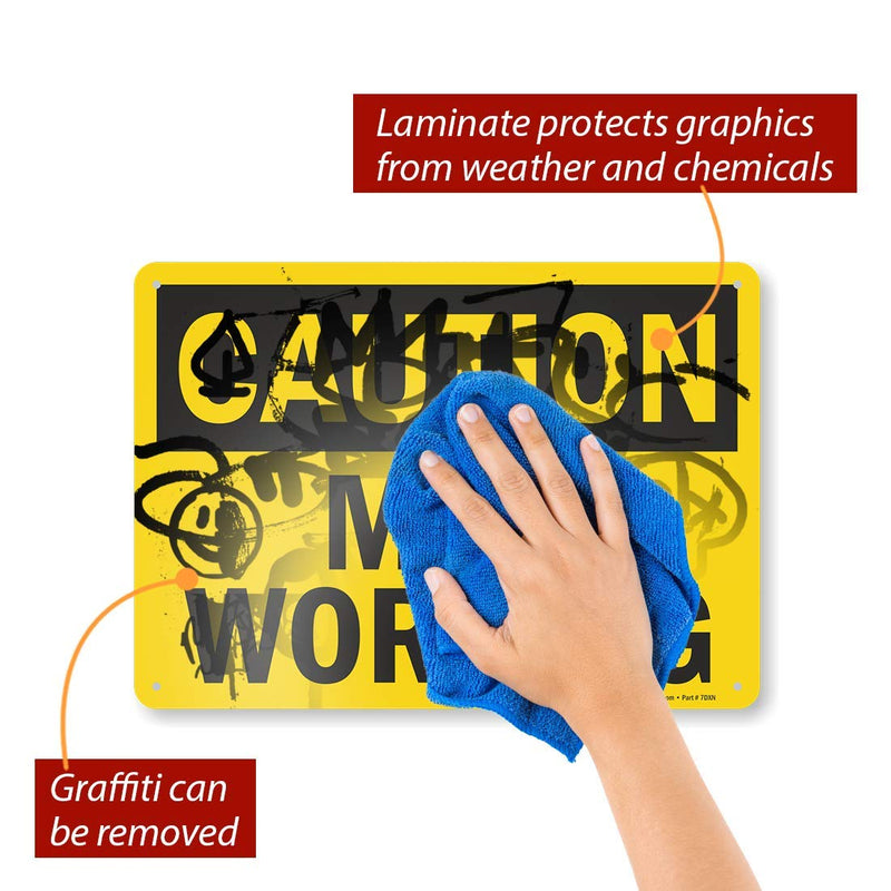 SmartSign "Caution - Men Working" Sign | 10" x 14" Aluminum