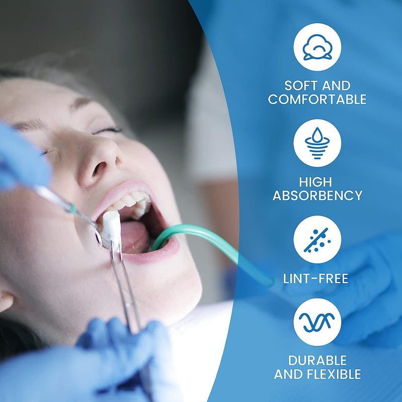 [Australia - AusPower] - Premium Dental Cotton Rolls #2 Medium 1.5" x 3/8" Extra Absorbent Non-Sterile Cotton Roll (100 Pack) 100 
