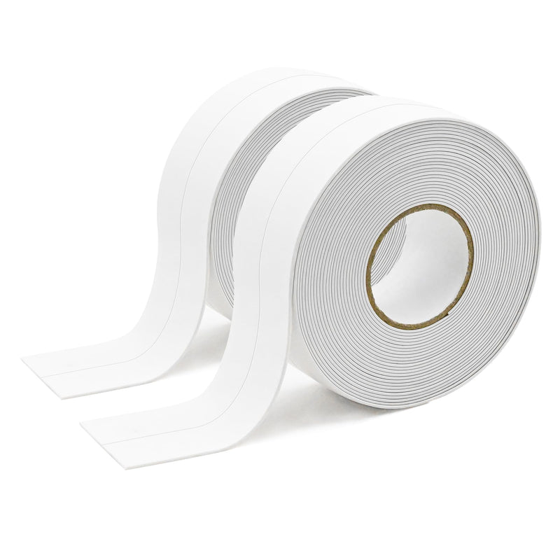 Caulk Tape Self Adhesive,Easy to Install Caulking Tape for Bathroom Peel & Stick Caulking Strip Floor Tile Wallpaper Toilet Tub Shower Wall Trim,Waterproof Caulking Sealing Tape for Bathroom,Toilet 2Rolls*White*1.5IN-10.5FT