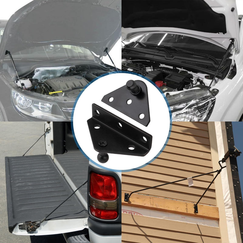 [Australia - AusPower] - 10mm Ball Stud Bracket, Gas strut mounting Brackets,Ball Stud Mounting Brackets for Lift Supports Shocks Spring Prop, Gas strut Mount, Lifting Bracket, Set of 4, Black 