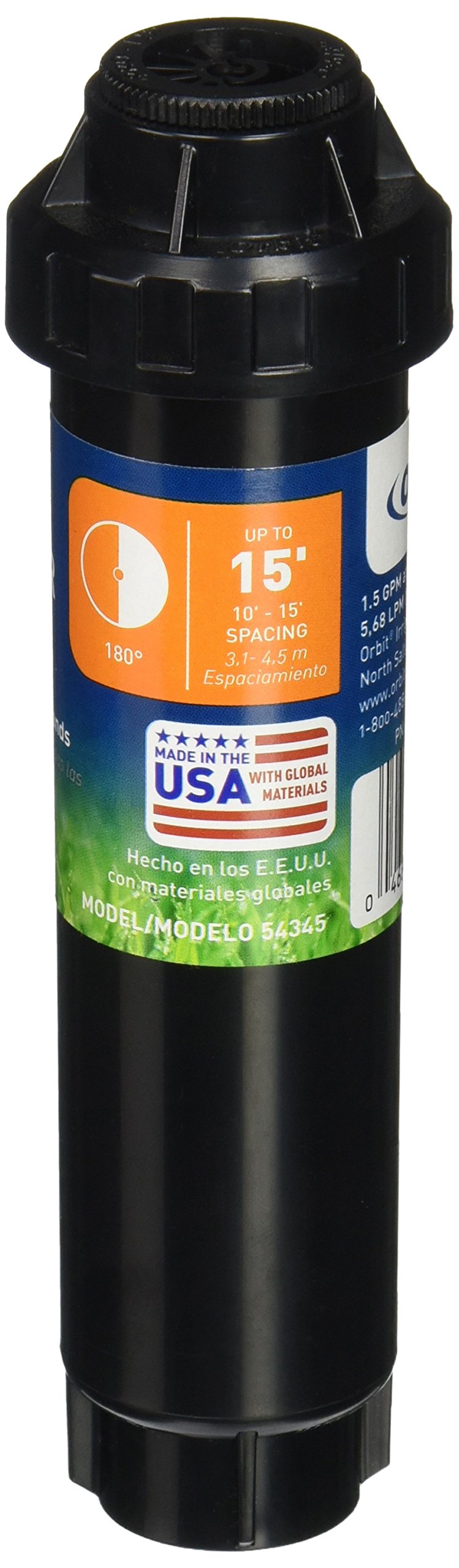 [Australia - AusPower] - Orbit 54345 4" Pop-Up Spray Head Sprinkler with Half Pattern Nozzle 1 