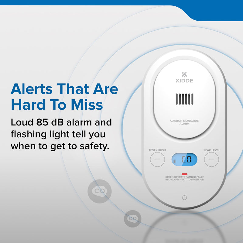 Kidde Carbon Monoxide Detector, Plug-in with AA Battery Backup, Easy-to-Read Digital Backlit Display, 85 dB Alarm, Rotating Plug, LED Status Light Indicators, 5th Edition, COPD 1 Pack
