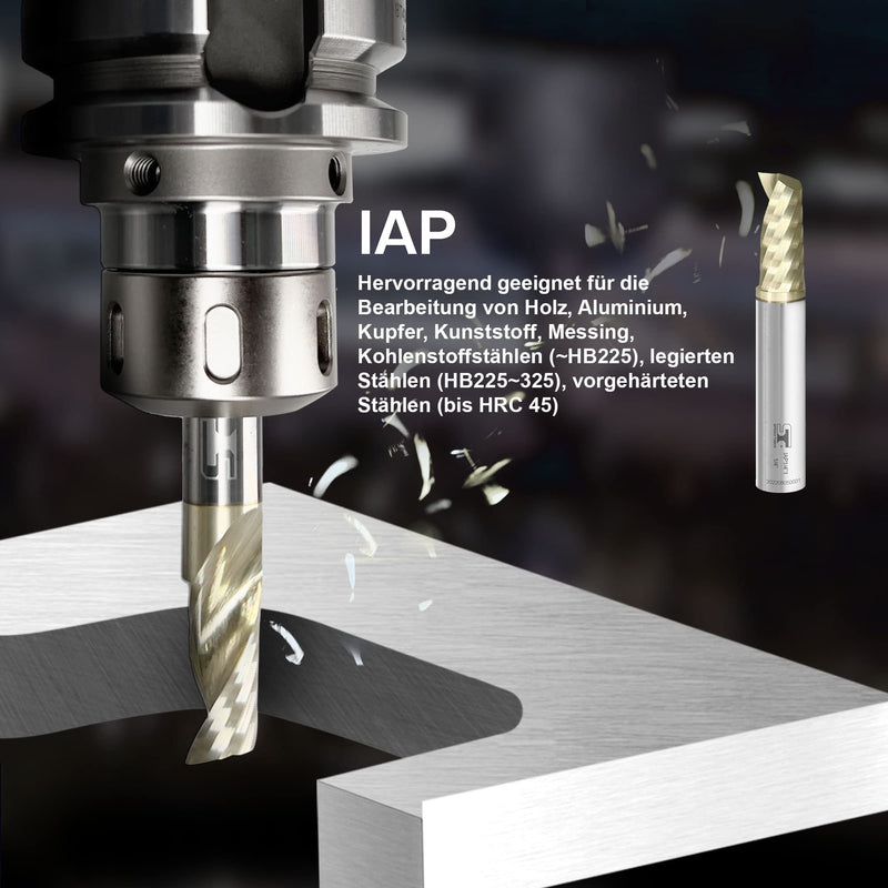 [Australia - AusPower] - SPEED TIGER Solid Carbide CNC Spiral O Single Flute End Mill - IAP1/4"Diameter 1/4"Shank 2"OVL(1 Piece, 1/4") - for Aluminum, Wood, Plastic, Brass, Copper Cutting – Mill Bits Sets for Professionals 1/4 in 