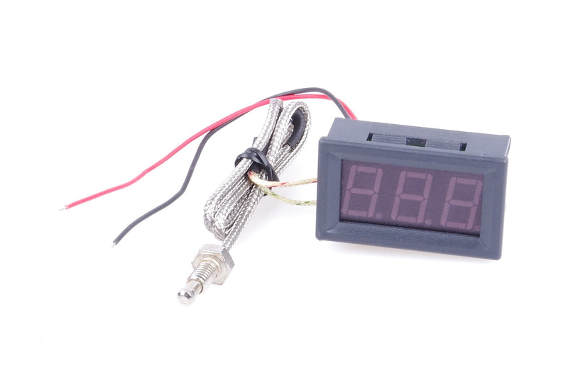 [Australia - AusPower] - DC 12V 24V (4V-28V) Red Fahrenheit Digital Temperature Meter -76℉~999℉ LED Display with Industrial Grade 0.5m K-Type Thermocouple Temperature Sensor M6 Probe 