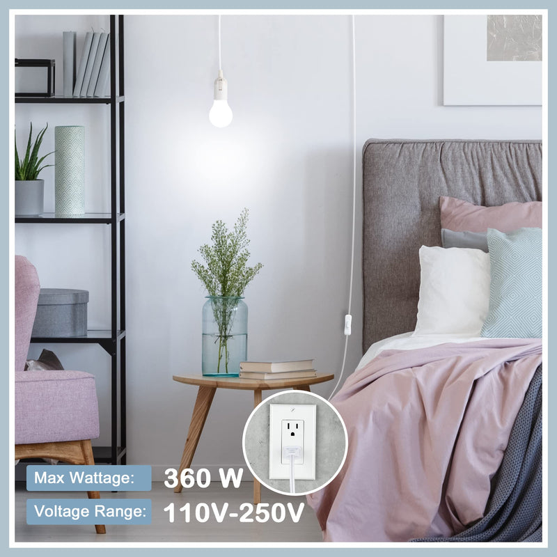 [Australia - AusPower] - JACKYLED 20Ft UL Approval Extension Hanging Lantern Pendant Light Lamp Cord Cable 360W Suitable for E26 E27 Socket with On/Off Switch for Paper Lantern 1 