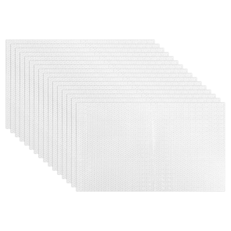MECCANIXITY Adhesive Reflective Stickers, 12 x 8 Waterproof Safety Reflective Tape Warning Night Reflector Sticker for Bicycles Cars Trailer Mailbox, White Pack of 16