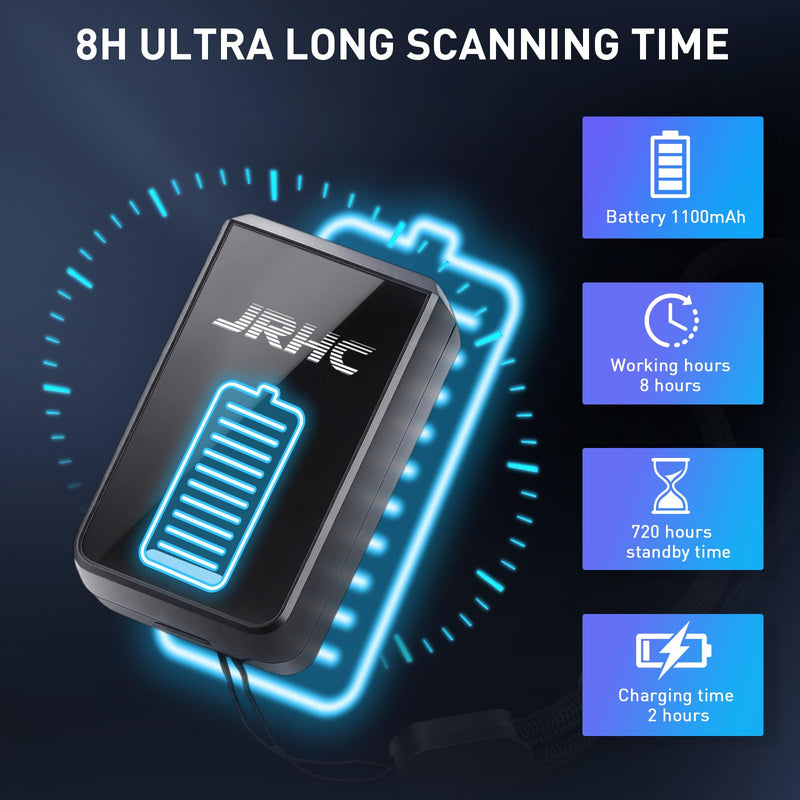 1D 2D Wireless Barcode Scanner Bluetooth, Mini Portable Barcode Reader, 3-in-1 BT & 2.4G & USB Wired QR Code Scanner, Compatible with Android, iOS, Windows, Mac Tablets Or PC