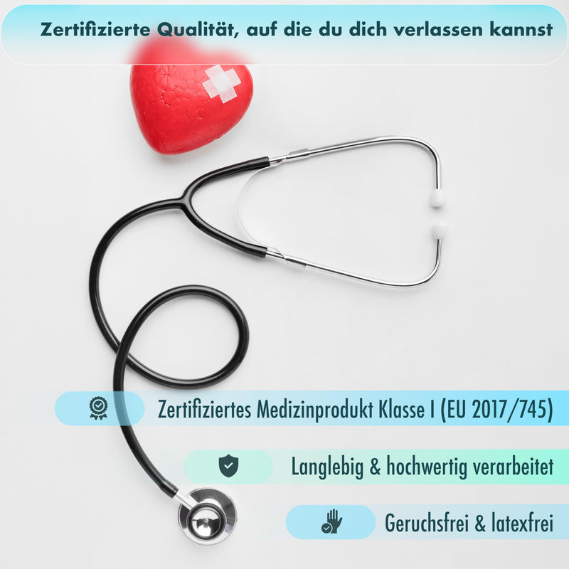 Premium Stethoscope, Medical Stethoscope for Doctor, Nursing Clinic, with Cold Protection Ring and Metal Bracket, Soundproofed and Nickel-Free, Auscultation Heart, Lungs, Baby (Double Head Double Head Blue