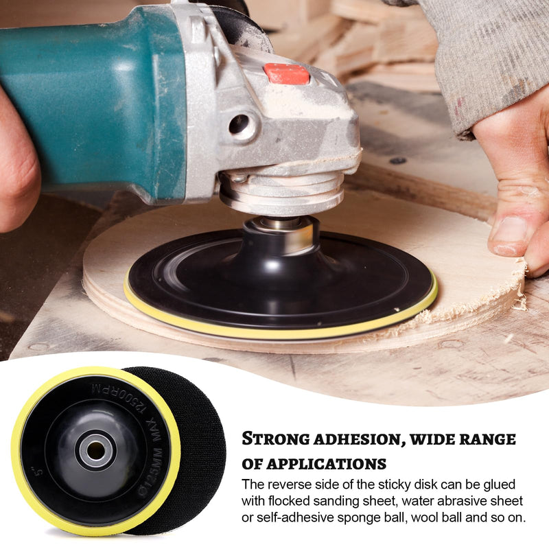 [Australia - AusPower] - WYYFXY® Pack of 3 Velcro Sanding Discs 125 mm Velcro Sandpaper Disc for Random Orbital Sanders / Angle Grinders with Drill Adapter M14 Including Mandrel for Sandpaper Sanding Discs 