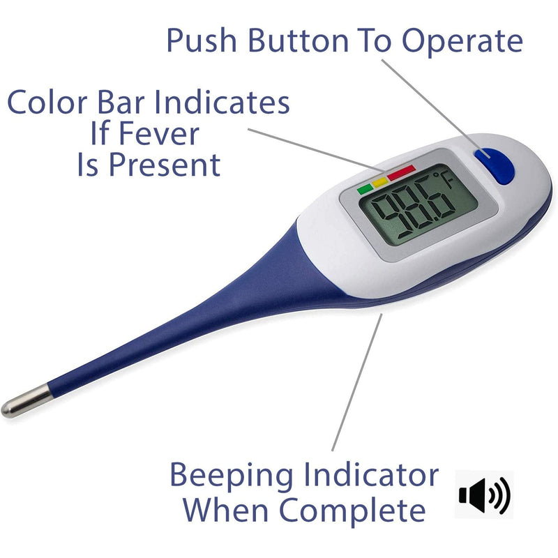[Australia - AusPower] - Apex Large Face LCD Fast Read Digital Thermometer for Adults and Children - Instant Read Thermometer for Fever Detection with Quick 10 Second Read Time (Packaging May Vary) (Pack of 2) 