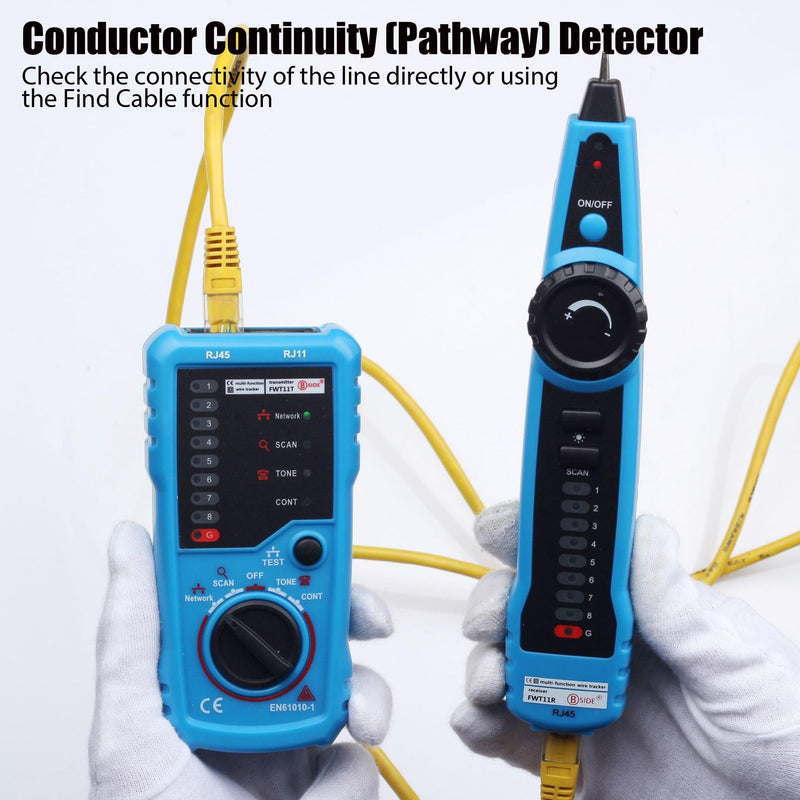 [Australia - AusPower] - Network Cable Tester, Multifunction Digital Signal Cable Toner, Cat5 Cat6 Ethernet LAN Network Wire Tracer with Probe Tone, RJ11 RJ45 Telephone Line Tester for Line Continuity Metal Wire Detector 