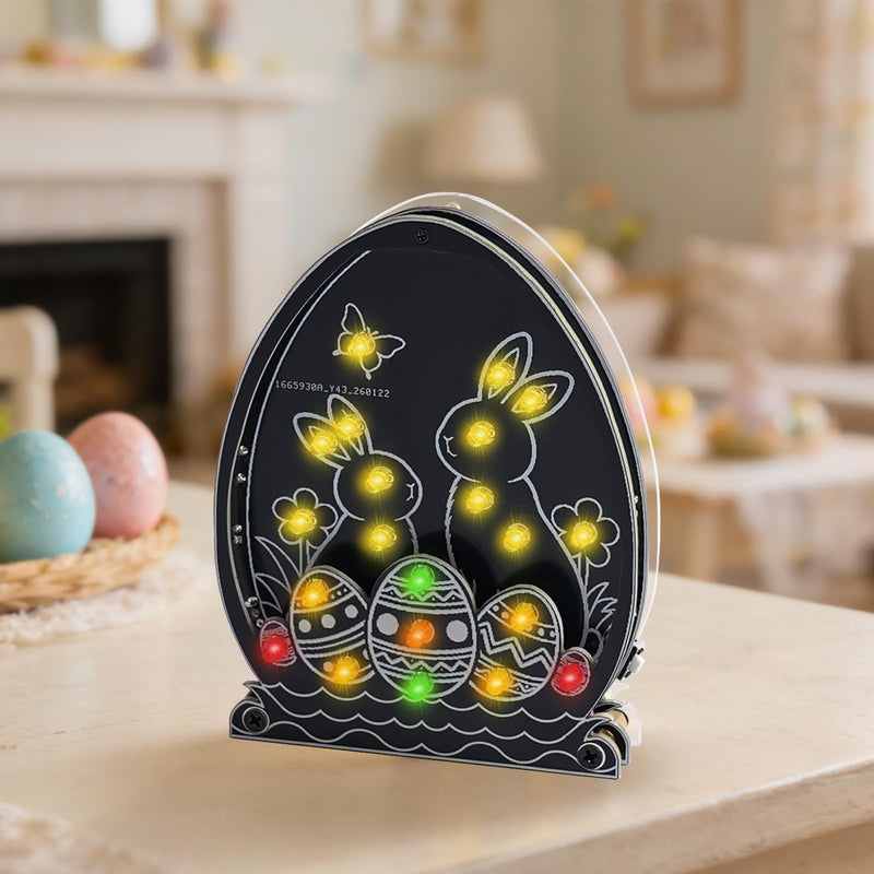Easter Egg Soldering Kit, Easter LED Light Soldering Exercise Set, DIY Creative Electronic Kits, Teaching and Learning Training, DIY Soldering Project, Easter Bunny Lamps Kit with Brightness