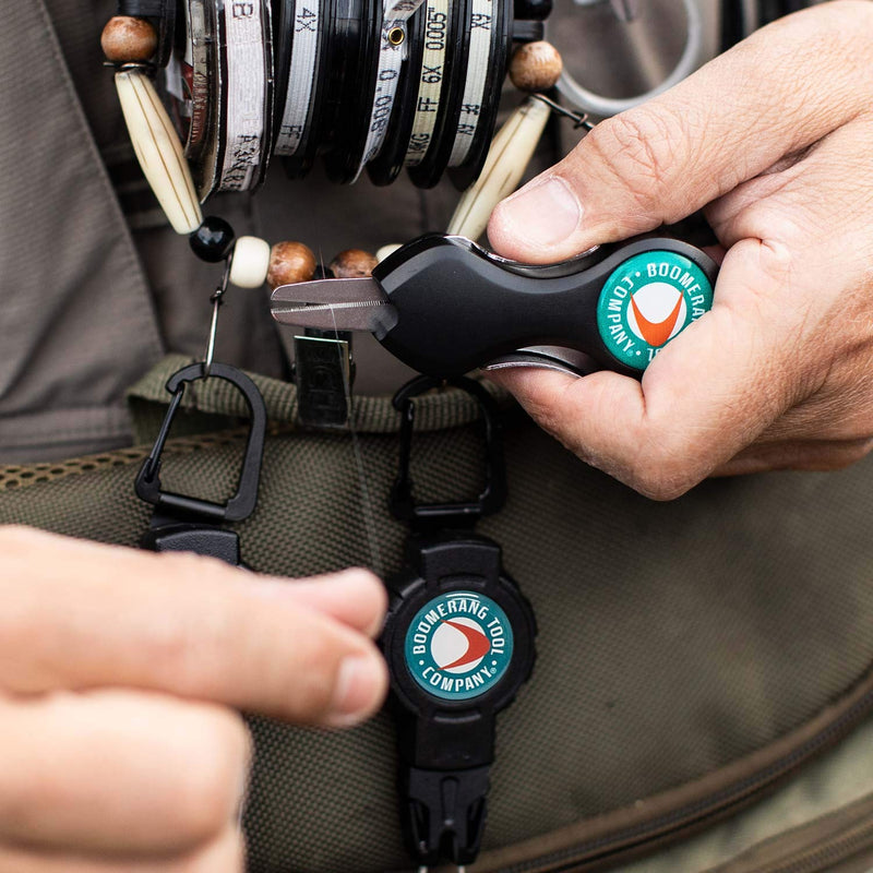 [Australia - AusPower] - Boomerang Tool Company SNIP Fishing Line Cutters with Retractable Tether and Stainless Steel Blades that Cut Braid, Mono and Fluoro Lines Clean and Smooth! Long Fly Snip 