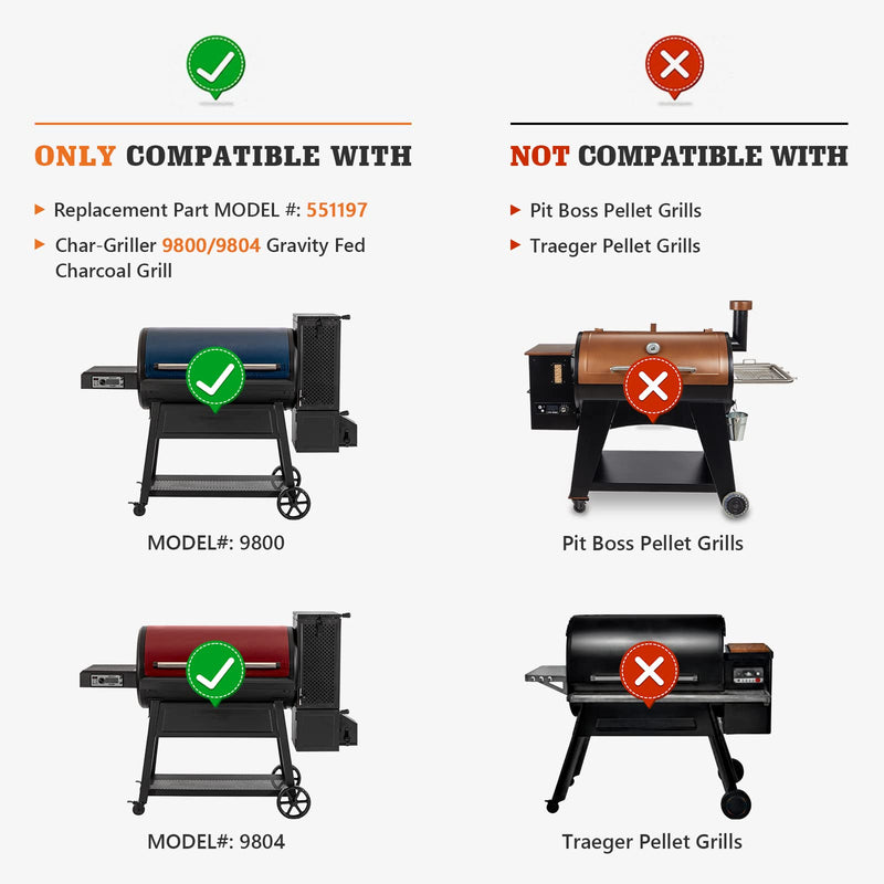 [Australia - AusPower] - Temperature Probe Part 801126, Upgraded 2-Pack Temp Meat Probe, Replacement for Char-Griller Gravity Fed 980 Charcoal Grill, with Probe Grommets and Probe Clip 