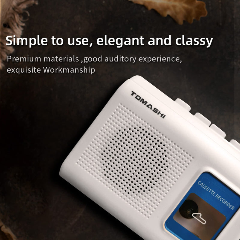 [Australia - AusPower] - Portable Cassette Player Tape Recorder Walkman with Built-in Speaker,Microphone,Headphone Jack-, 4.57 x 3.54 x 1.38inch white 