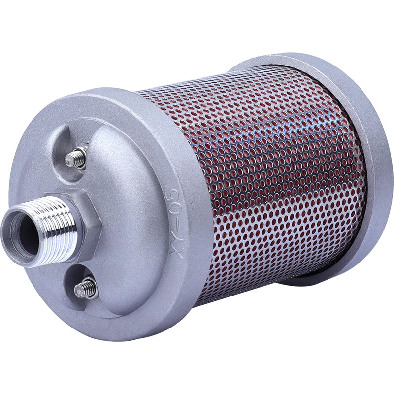 [Australia - AusPower] - XY-05 Air Compressor Muffler 1/2" NPT Air Exhaust Muffler Silencer for Compressor Dryer Compressed Air Equipment and Systems, Single Chamber 145 PSI, Replacement Part 