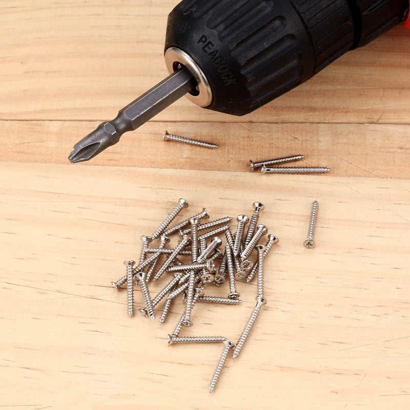 [Australia - AusPower] - 800 Pcs M2 Flat Head Self Tapping Screws, Small Cross Drive Head Self Tapping Woodworking Fastener Screws, Carbon Steel Self Drilling Screws Assortment Kit, 4/5/6/8/10/12/16/20mm 