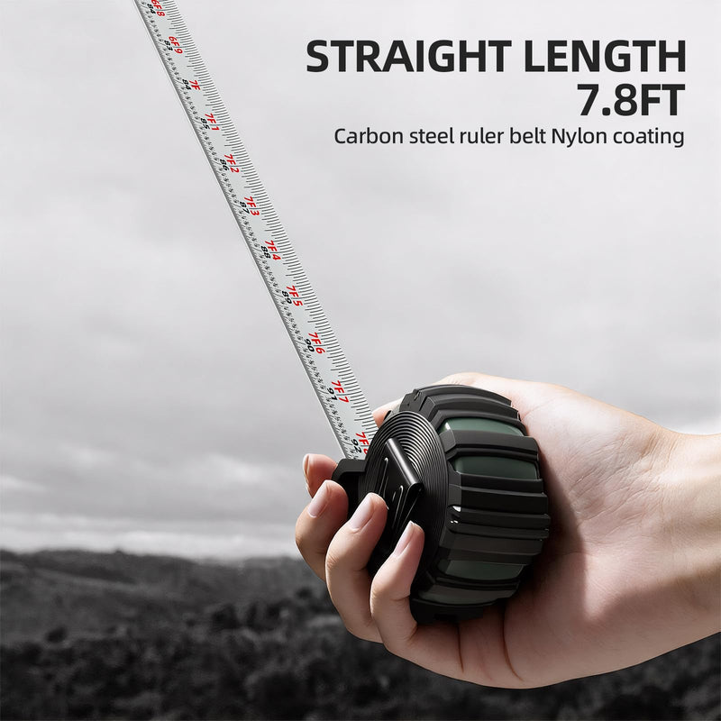 [Australia - AusPower] - Tape Measure 25Ft,Heavy Duty Measuring Tape with 25mm Wide with Three Stops, High Precision Retractable Measuring Tape,Rubber for Comfortable Grip, Fraction Markings(25FT*2) 2 7.6 m 