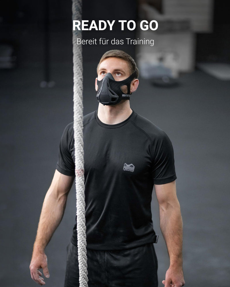 Phantom Athletics Training Mask - Endurance Training for More Performance in Sports M Black