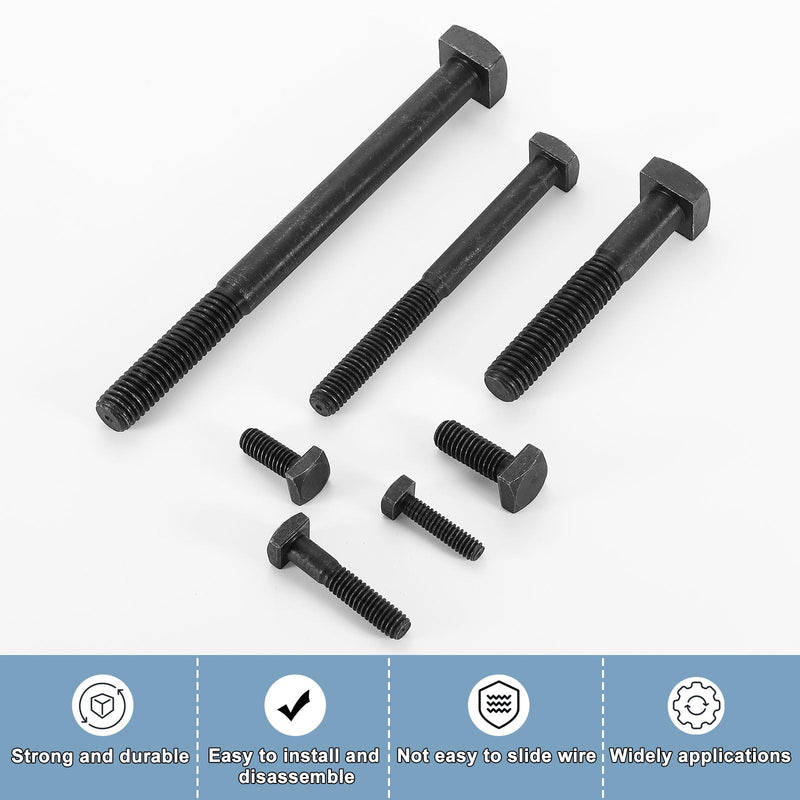 [Australia - AusPower] - uxcell 10Pcs Square Head Bolts, 5/16-18x1-1/2 Black Oxide Carbon Steel Square Machine Screws, T-Bolt for Machinery Railroad Electrical Connections 5/16-18 x 1-1/2" 10 