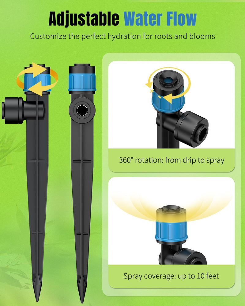 [Australia - AusPower] - Pawfly 30 Pcs Push-to-Fit Drip Irrigation Emitters with Adjustable 360 Degree Water Flow Irrigation Drippers Drip Emitters Sprinklers with Stake Drip Irrigation System Parts for 1/4 Inch Tubing 30PCS Drip Irrigation Emitters Sprayer 