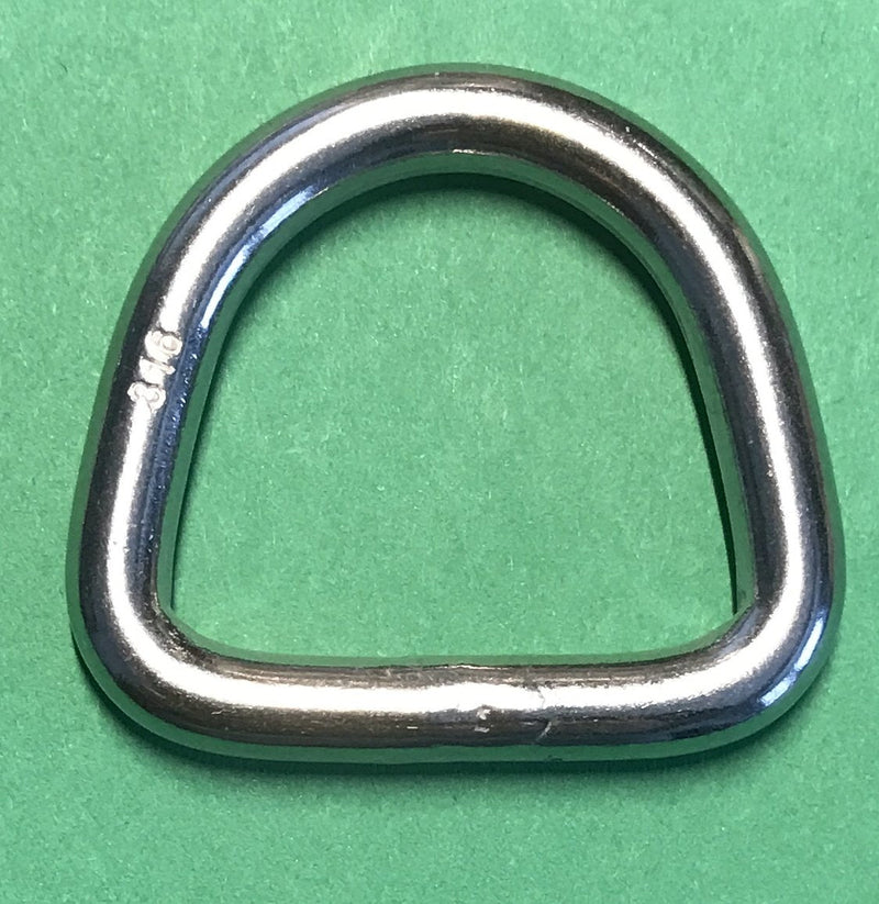 US STAINLESS 10 Pieces Stainless Steel 316 D Ring Welded 5mm x 25mm ID (3/16" x 1") Marine Grade Dee