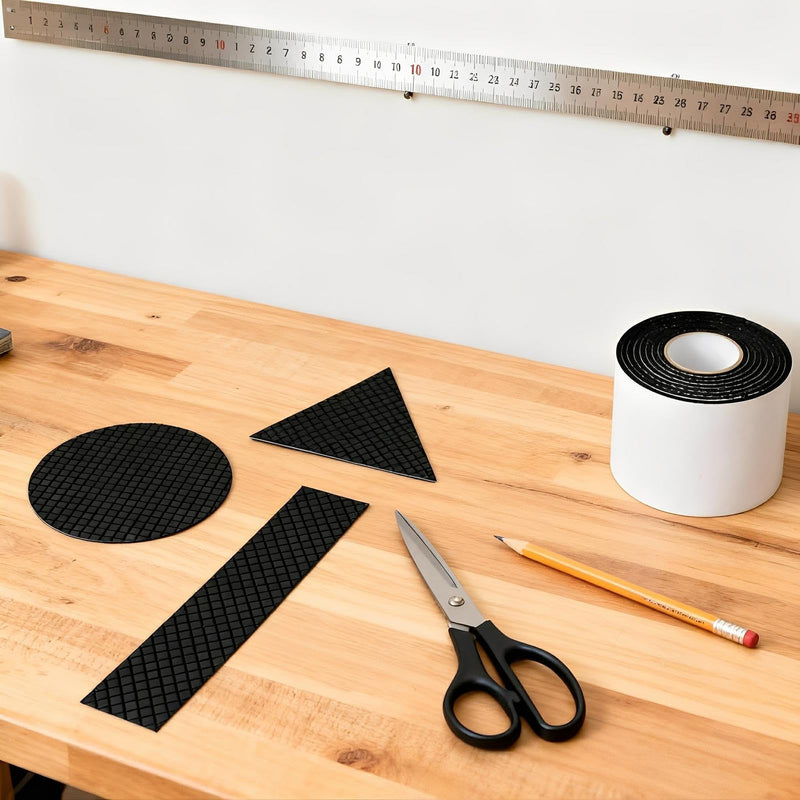2 Roll Anti Slip Traction Tape, Grip Tape for Shoes, 10 * 100cm+5 * 100cm, Friction Abrasive Adhesive for Stairs/Furniture/Indoor/Outdoor, Sole Repair Guard Tape for All Shoes Heels Noise Reduction