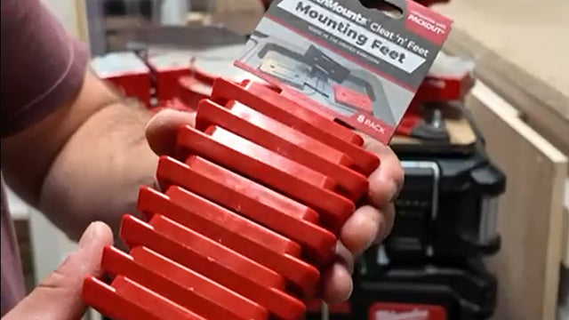 StealthMounts black mounting feet for Milwaukee Packout tool boxes, 16-pack adapter set