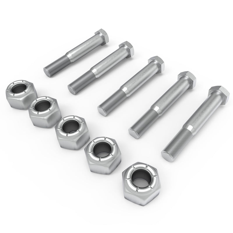[Australia - AusPower] - Grade 2 Shear Bolts for Rotary Cutters 1/2" x 3-1/2" with Nylock Nuts - 5 Pack 
