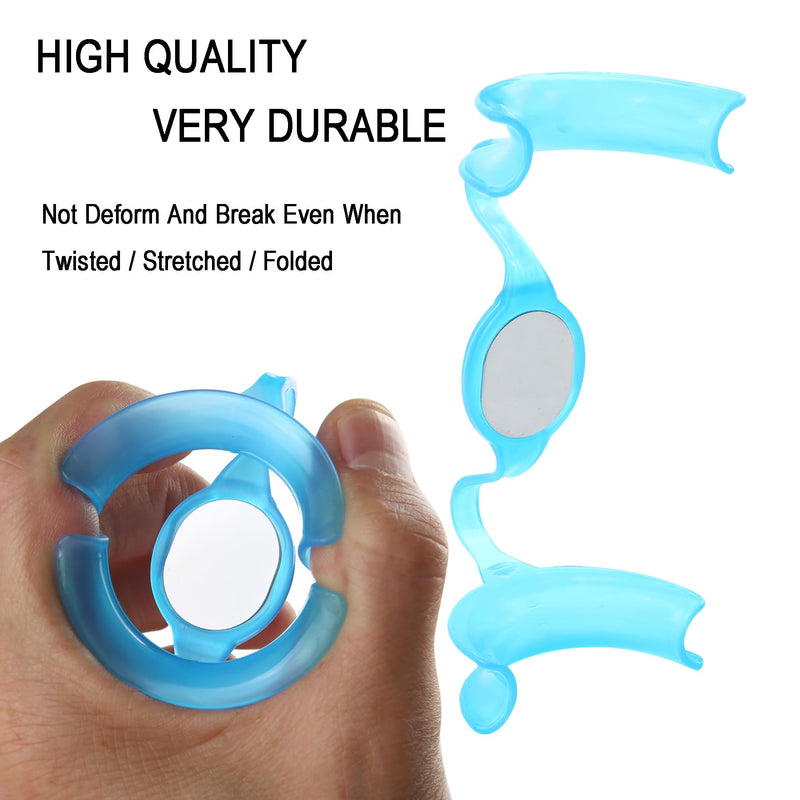 [Australia - AusPower] - Dental Cheek Retractor Mouth Opener M Shape Autoclavable with Mirror for Teeth Whitening Mouthpiece Dentist Tools(10Pcs Blue) 