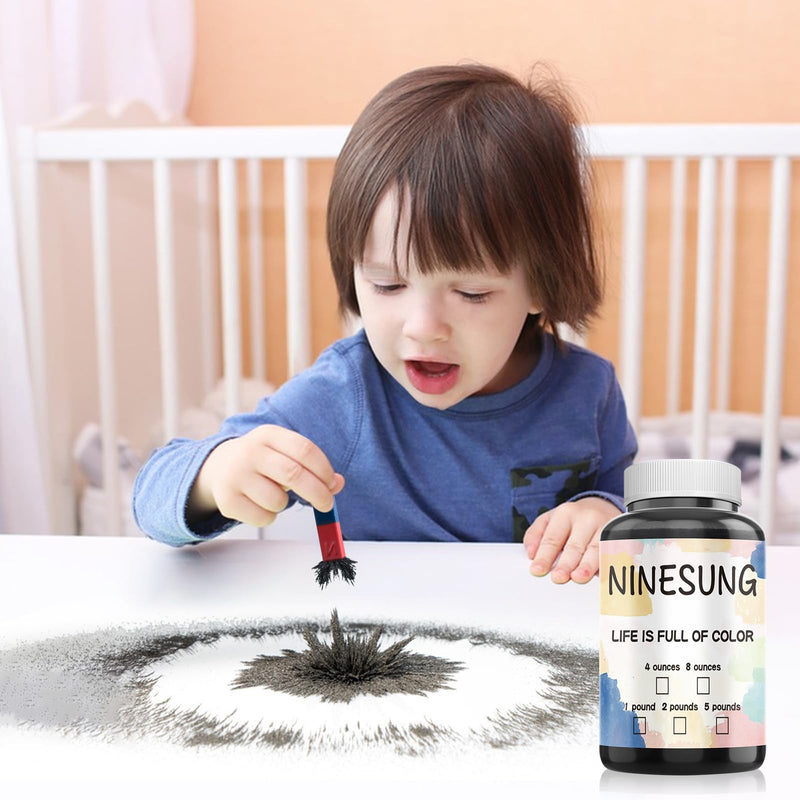 [Australia - AusPower] - Magnetic Sand, 1 Pound Iron Filings, Iron Powder Filings Magnetic Power for Magnet Education and School Experiments Learning, Iron Oxide Powder Shavings for Science 16 Ounces 