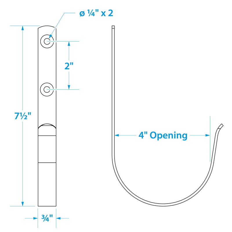 Seachoice Ring Buoy Bracket, Polished 304 Stainless Steel, 4 in. Opening One Size