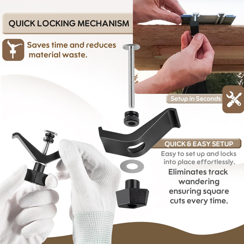 [Australia - AusPower] - Track Clamps Compatible with Kreg KMA7520 – Replacement Clamping Kit for Clamp Trak, Accu-Cut, and Universal Trak Systems – 2-Pack 