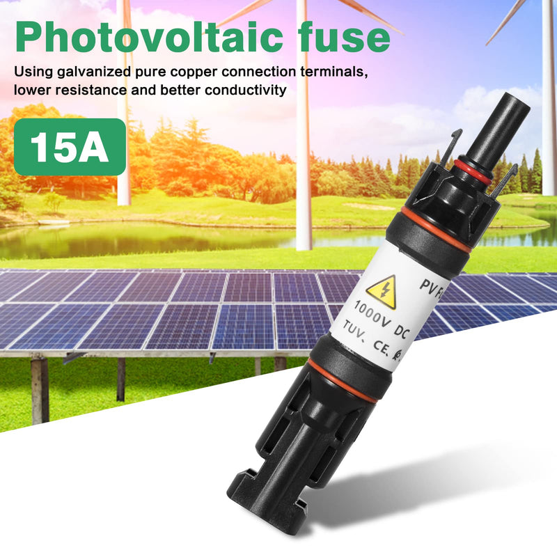 [Australia - AusPower] - Jadeshay Solar PV Fuse Plug 1000V DC 15A IP67 Waterproof Photovoltaic Fuse Holder Connector Solar Fuse PV Plug for Solar PV System 