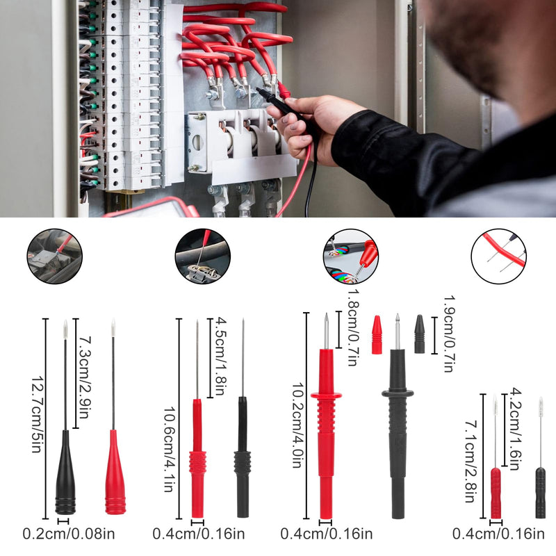 [Australia - AusPower] - SUNJOYCO 24Pcs Multimeter Test Leads, Alligator Clips, Test Hooks, Replaceable Multimeter Probes 1000V 10A CAT III for Fluke Voltmeter 