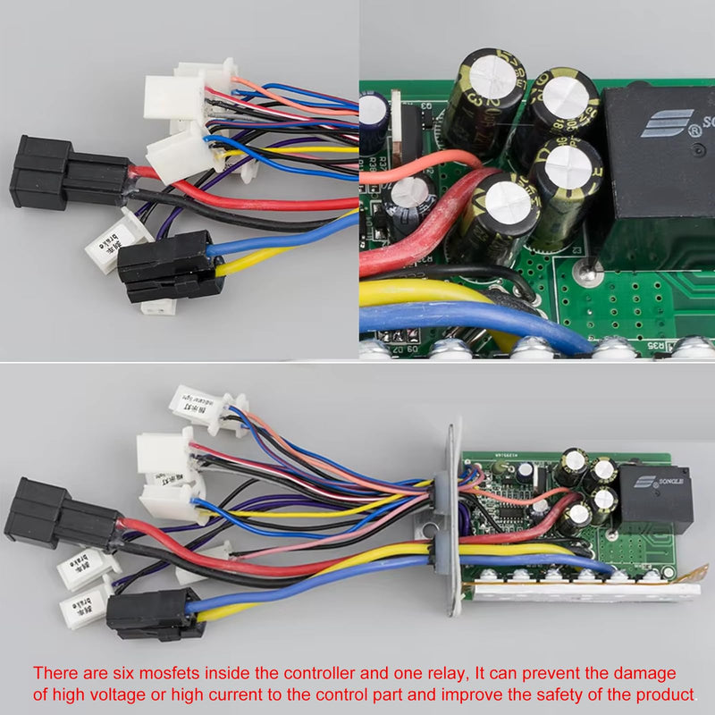 Brushed Motor Controller 36V 1000W Brush Motor Speed Control Brushed Controller with 3 Speed Switch for Scooter Electric Bicycle (36V 1000W)
