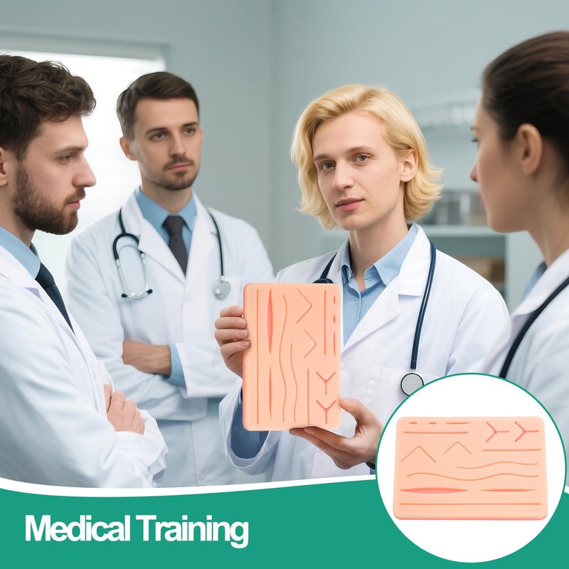 [Australia - AusPower] - ZENFUN 3 Packs Suture Practice Pad, 3 Layer Sature Pads for Medical, Silicone Suture Skin Kit with 14-19 Pre-Cut Wounds, Hard to Rip, Great Gift for Vet Students Veterinarian Nurses Training 
