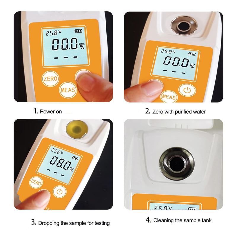 [Australia - AusPower] - 0-55% Brix Meter,High Precision Digital Brix Refractometer with ATC for Fruit,Juice,Beverages,Suger Content Measurement in Wine Making,Beer Brewing,Homebrew Kit 0-55%Brix 